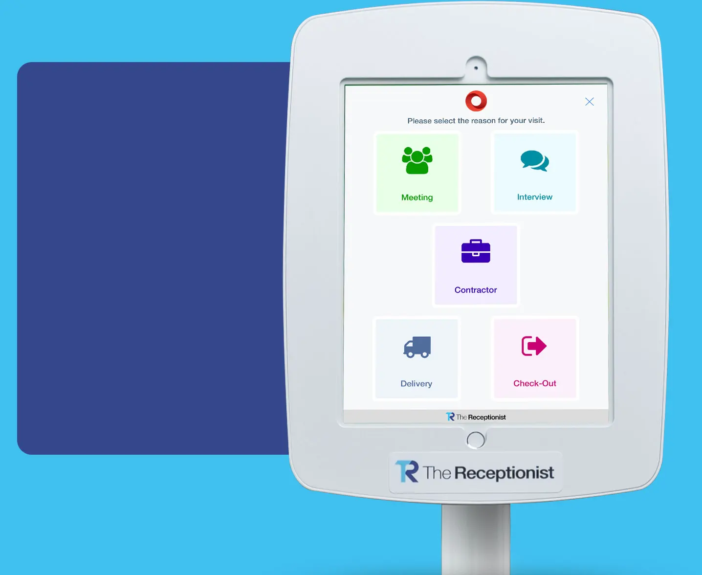 The Receptionist for iPad Visitor Management System - Button Screen
